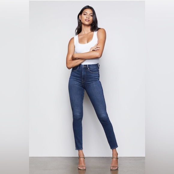 Good American Good Curve High Rise Skinny Jeans Dark Wash size 2 - Picture 1 of 7